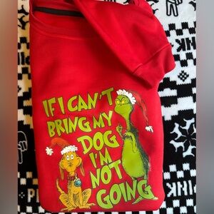 Me Too Red Sweatshirt with Grinch and Dog Graphic